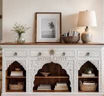 Elegant Wooden Living Room Sideboard in Sharjah | Hand-Carved Wooden Living Room Sideboard