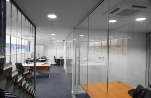 Space-Saving Hacks Using Glass Partition Walls at Home glass partition wall