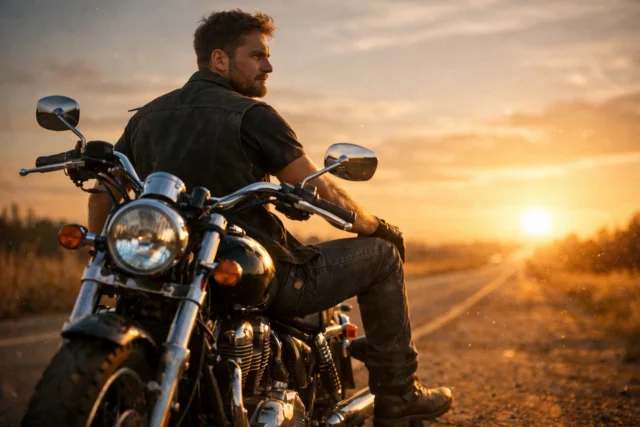 Mens Denim Biker Vests