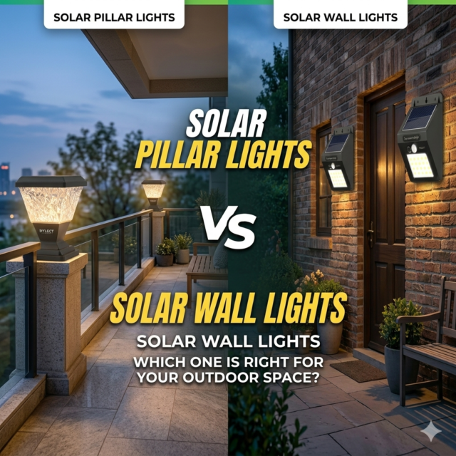 solar pillar vs wall lights